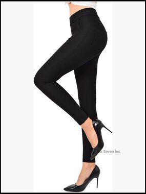 Pull On Stretch Skinny Dress Pants with Pockets